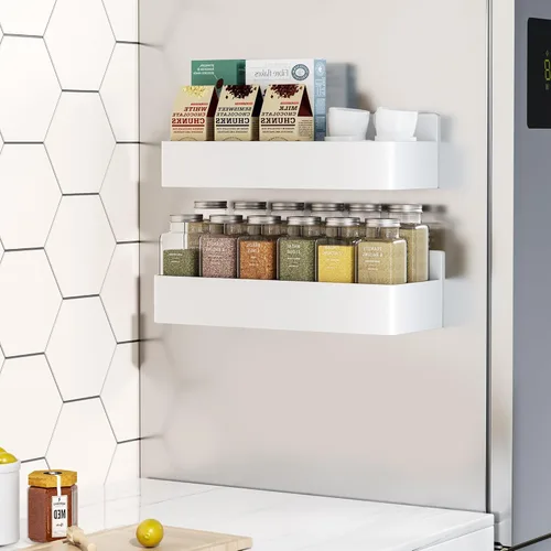 Miniatura 18 de Mystozer Estante Magnético para Especias para Refrigerador, Organizador de Cocina y Estante de Almacenamiento, Negro (Paquete de 6)..