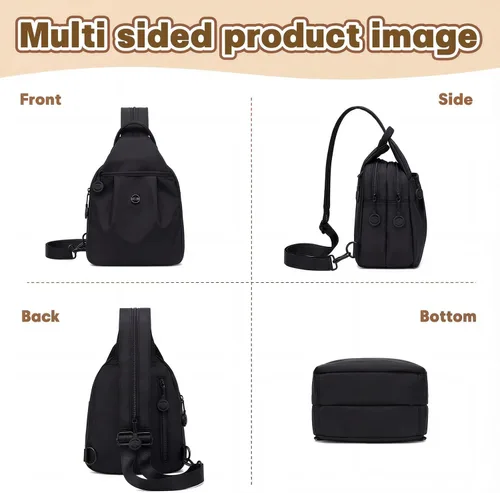 Miniatura 7 de Mini bolsa impermeable de 2 vías, mochila pequeña Oxford con múltiples compartimentos, para mujeres, universitarios, viajeros, viajes con antirrobo