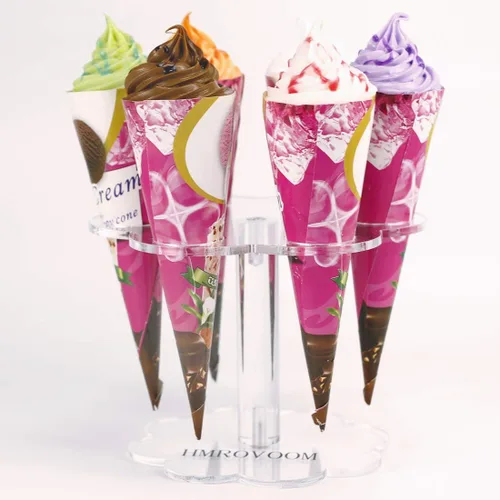 Platos para Helado/Soporte de Helado Acrílico (6 agujeros en forma de flor)