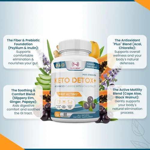 Miniatura 3 de Keto Detox+ Limpieza diaria de colon Apoya el alivio de la hinchazón, la salud digestiva y la regularidad cómoda con cáscara de psyllium, baya
