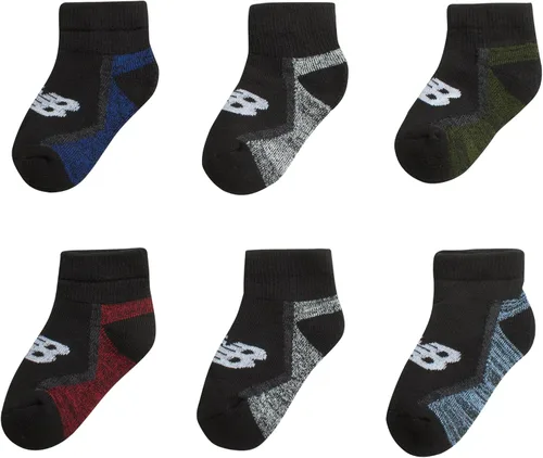 Miniatura 4 de New Balance Calcetines para bebé, paquete de 6 calcetines acolchados de corte de un cuarto (bebébebé)