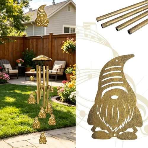 Miniatura 10 de Campanillas de viento únicas para exteriores – Campanillas de viento grandes de hadas para decoración al aire libre, hogar, césped, porche, patio