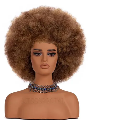 Miniatura 11 de Peluca afro rizada de los años 70 para mujeres negras, sin pegamento, pelucas afro grandes, con volumen y suaves de aspecto natural, peluca grande