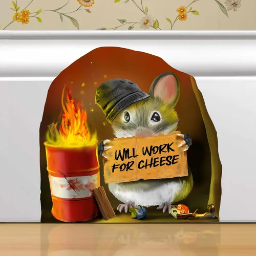 Miniatura 11 de Pegatina con agujero de ratón, adhesivo de pared extraíble, decoración de cocina, amante del café, refrigerador, diversión, agujero de ratón