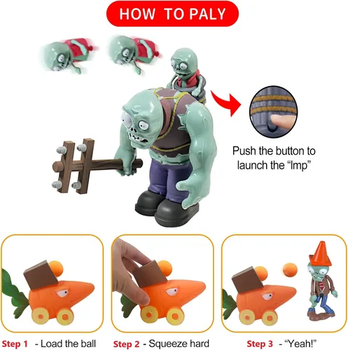 Miniatura 5 de ZESTAR Plantas y Zombies Juguetes Figuras vs Peashooter Recuerdos de Fiesta Decoraciones de Cumpleaños Suministros Peluches Set Serie 2 Juegos PVZ