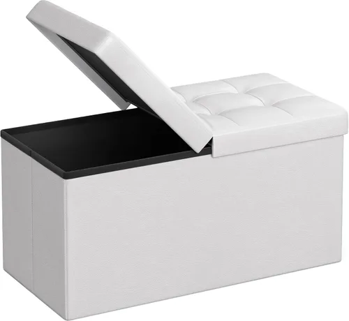 Miniatura 13 de SONGMICS Colección MAZIE - Banco otomano de almacenamiento de 43 pulgadas con tapa abatible, baúl de almacenamiento con soporte de marco de hierro