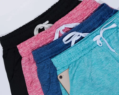 Miniatura 4 de Paquete de 4 pantalones cortos para correr con cordón y bolsillos para niñas