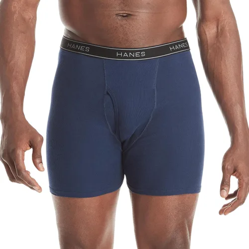 Miniatura 2 de Hanes Calzoncillos tipo bóxer para hombre, ropa interior de algodón suave y transpirable con cintura ComfortFlex, paquete múltiple