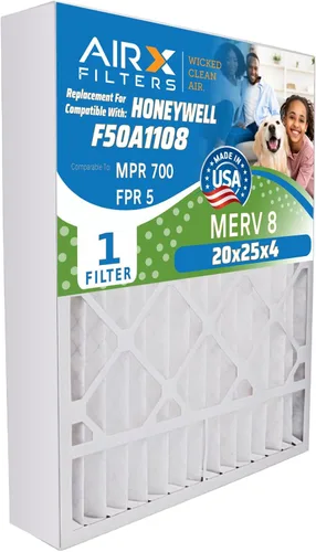 Miniatura 32 de AIRX FILTERS WICKED CLEAN AIR. Filtro de horno 20x25x4 MERV 8 compatible con filtro de aire Honeywell 20x25x4 F25 1 solo filtro