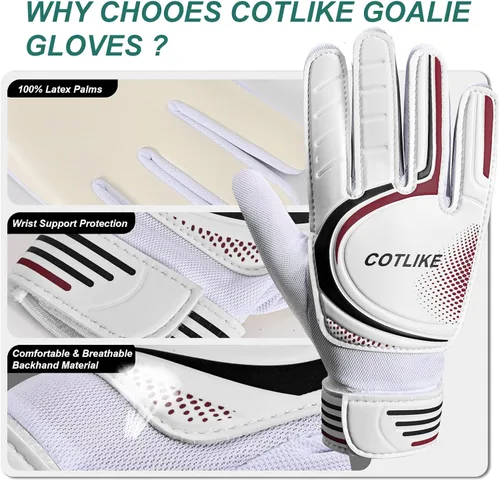 Miniatura 6 de Guantes de Portero de Fútbol – Guantes de Portero para Niños, Niñas y Jóvenes, Guantes de Portero para Niños de 8-12 con Agarres Fuertes, Palmas