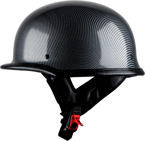 Miniatura 13 de 1Storm Casco de media cara para motocicleta, estilo alemán abierto, aprobado por DOT: HKY602 Flag Skull Bandera de calavera