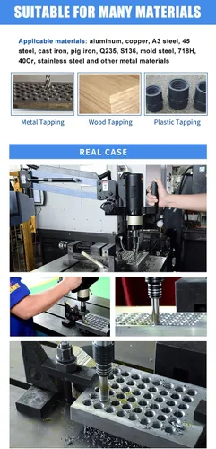 Miniatura 7 de US Stock M3-M16 Máquina de roscado eléctrica Tapper Universal Brazo de roscado con 375rpm 47.244 in Brazo flexible Máquina de roscado incluido 9pcs