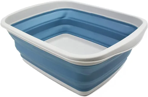 Miniatura 7 de SAMMART - Tina plegable de 10 L (2.6 galones), bañera plegable para platos, lavabo portátil, bañera de plástico que ahorra espacio