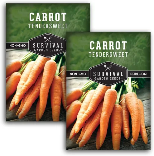 Paquete de 2 semillas de zanahoria tiernas para plantar, paquete con instrucciones para cultivar zanahorias naranjas largas y crujientes en tu