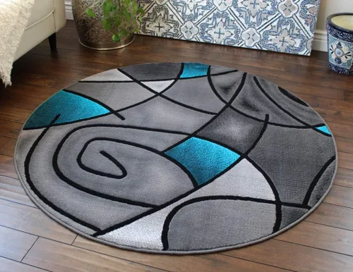 Miniatura 23 de Masada Rugs, Alfombra moderna y contemporánea, color morado, gris y negro (2 pies x 3 pies)