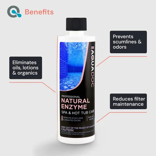 Miniatura 3 de AquaDoc Spa - Tratamiento de agua enzimática de spa - 16 onzas - Limpiador y clarificador natural de enzimas para bañera de hidromasaje para agua