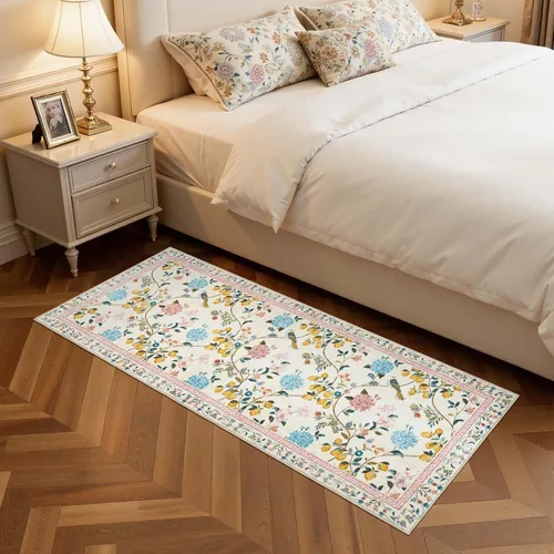 Miniatura 9 de Jinchan Alfombra Floral de Pasillo, 2x5, Alfombras Antideslizantes Lavables a Máquina, Alfombra Suave de Pelo Bajo para Pasillo, Resistente a