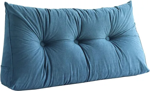 Miniatura 11 de Almohada de cuña para cabecera para dormir, almohadas de descanso de espalda con funda extraíble, almohada de lectura triangular para sentarse
