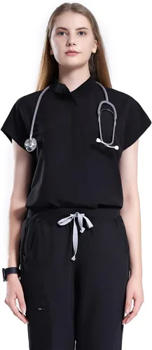 Miniatura 2 de Uniforms World Avant - Conjunto de ropa quirúrgica para mujer, camiseta de ajuste clásico y pantalones ajustados, cintura de yoga, 7 bolsillos