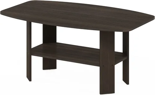 Miniatura 7 de Mesa de centro de diseño simple Furinno 11179GYW/BK, Material Reciclado, Café Oscuro Marrón oscuro