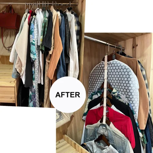 Miniatura 2 de Perchas para camisas que ahorran espacio, múltiples perchas para dormitorio, ahorran espacio en el armario para colgar ropa, resistentes, paquete