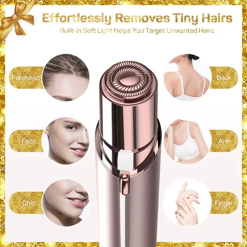 Miniatura 2 de Removedor de vello facial para mujeres, dispositivo de depilación sin dolor (con 2 cabezales de repuesto), la mejor afeitadora facial táctil