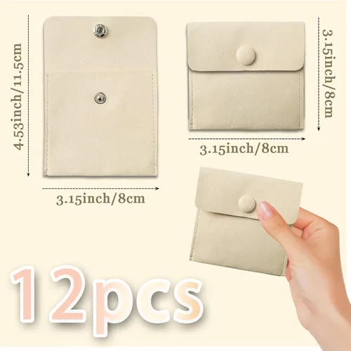 Miniatura 2 de Heliltd 12pcs bolsa de joyería de microfibra 3.1x3.1 in Bolsas de joyería de microfibra Bolsa de embalaje de joyería de microfibra Bolsas de regalo