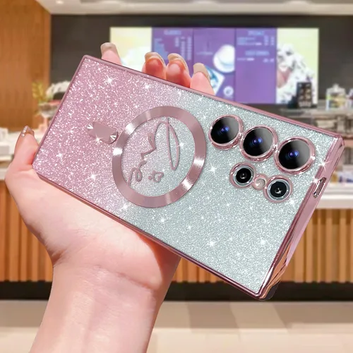 Miniatura 61 de ZONRW - Funda para Samsung Galaxy S22 Ultra magnética, para mujeres y niñas, cubierta trasera suave, lujosa, con corazón de amor, bling, degradado