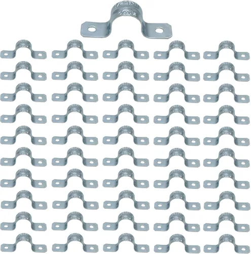 Miniatura 11 de Abrazadera de tubería de acero chapada en zinc de 1-1/2 pulgadas, 20 piezas, tubo rígido de acero de un agujero, Abrazadera de tubo de soporte