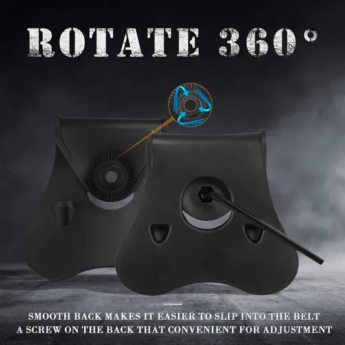 Miniatura 5 de Bolsa doble para cargador de 0.354 in calibre .40 .45 y cargador de pila doble y individual - Soporte universal para mag Funda de paleta