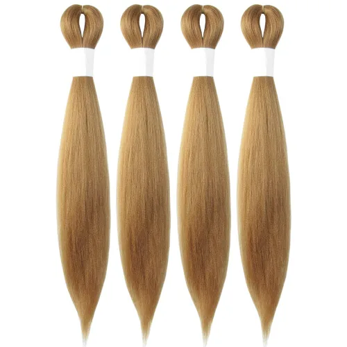 Miniatura 45 de Cabello trenzado preestirado de 10 pulgadas, 4 paquetes, extensiones de cabello corto para trenzas, cabello sintético preestirado #1 (negro azabache)