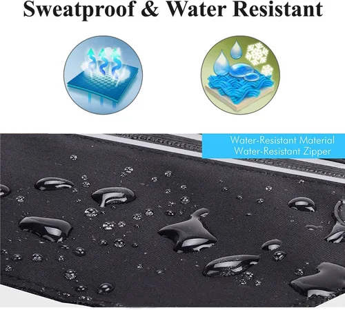 Miniatura 5 de Riñoneras para mujer, riñonera impermeable para hombres, cinturón ajustable para correr, cinturón de bolsillo delgado y expandible, soporte