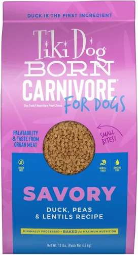 Miniatura 9 de Tiki Dog Born - Carnívoro para perros, receta de pato, guisantes y lentejas, croqueta horneada sin granos para una máxima nutrición, para perros