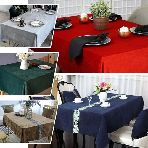 Miniatura 5 de Efavormart - Mantel rectangular de terciopelo negro prémium de 60 x 102 pulgadas para eventos de fiesta de boda
