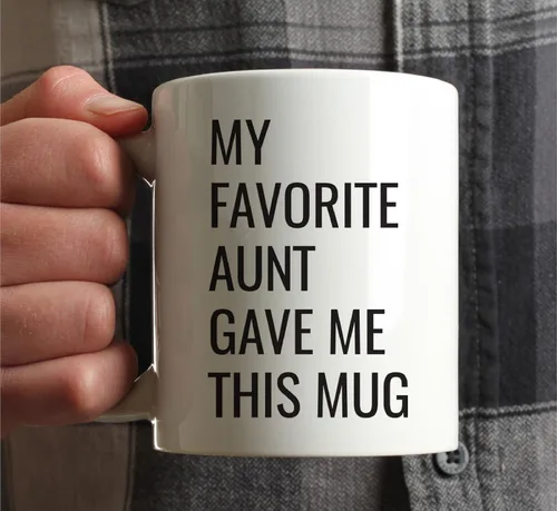 Miniatura 3 de Andaz Press Taza de café divertida de 11 onzas, regalo de broma, My Favorite Aunt Gave Me This Cup, 1 paquete, sobrino sobrino, cumpleaños, Navidad