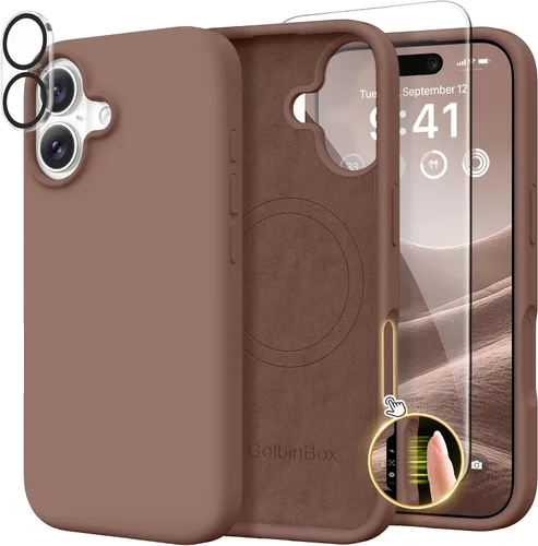 Miniatura 115 de GolbinBox Funda magnética para iPhone 17, compatible con MagSafe, cubierta de silicona integrada para control de cámara, funda de silicona líquida a