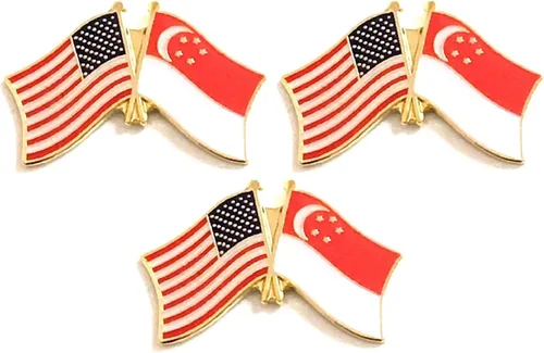 Miniatura 140 de 3 Pines de solapa con banderas de Estados Unidos y países internacionales, paquete de 3 pines dobles con diseño de banderas de Estados Unidos