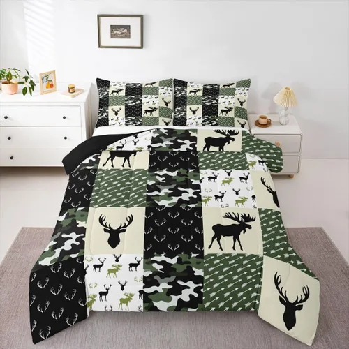 Miniatura 34 de Erosebridal Juego de edredón de bandera estadounidense tamaño individual para niños y adolescentes, juego de ropa de cama de camuflaje, edredón