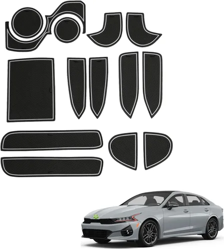 Miniatura 25 de Alfombrillas de ranura de puerta Acadia 2025 2026 para accesorios GMC Acadia 2026, alfombrillas de goma interior antideslizantes, forro de consola