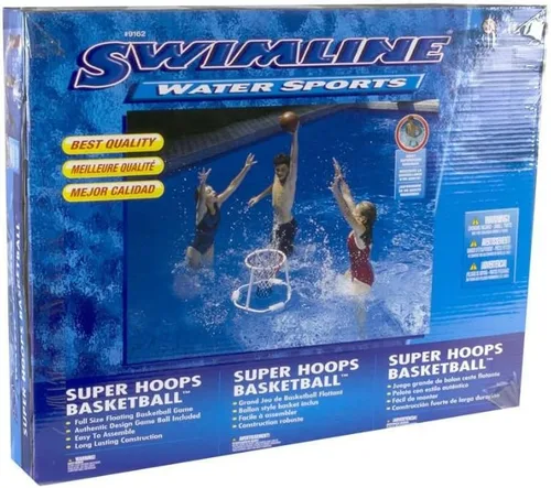 Miniatura 7 de Swimline 9162 Super Hoops flotando Juego de baloncesto, Paquete de 1 Juego de baloncesto flotante (tubo de resina)