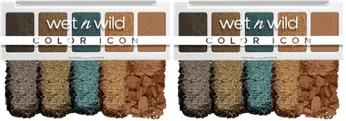 Miniatura 14 de wet n wild Color Icon - Paleta de 5 bandejas de maquillaje de sombra de ojos, camuflaje rosa, mate, brillante, metálico, de larga duración, rico