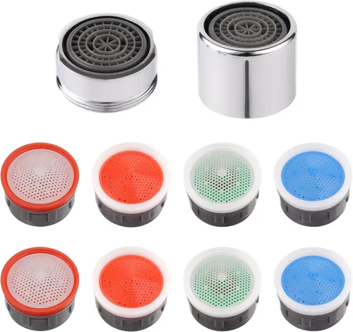 Miniatura 8 de iFealClear Aireador de grifo de 4 piezas, adaptador aireador de grifo de fregadero de cocina con carcasa de latón macizo, rosca hembra de 55/64 Cromo