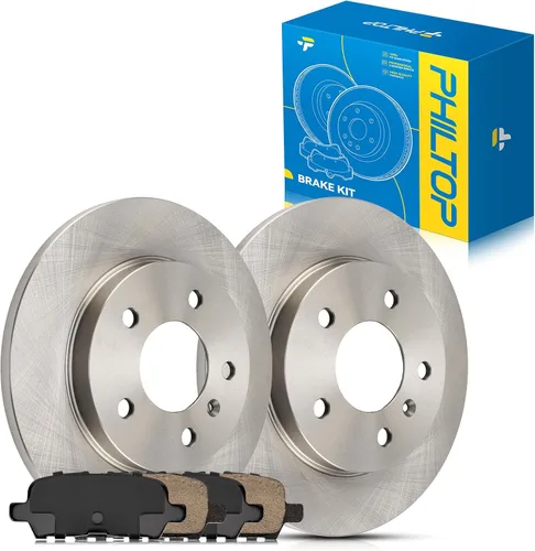 Miniatura 74 de PHILTOP Juego de rotores de freno de disco trasero y pastillas de freno de cerámica para Nissan 2002-2023 Altima, Nissan 2007-2019 Sentra, Nissan