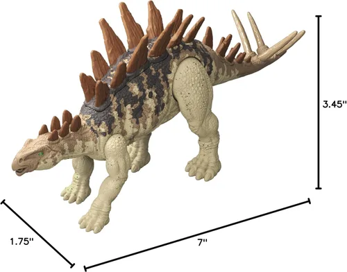 Miniatura 7 de Mattel Juguete de dinosaurio Jurassic World Strike Attack con acción de un solo golpe y articulaciones móviles, figura de acción Tuojiangosaurus