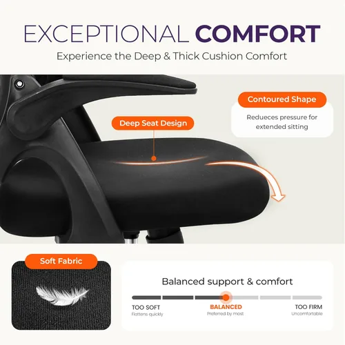 Miniatura 3 de NEO CHAIR Silla de escritorio de oficina para juegos de computadora, soporte lumbar ergonómico con reposabrazos acolchado abatible, altura ajustable