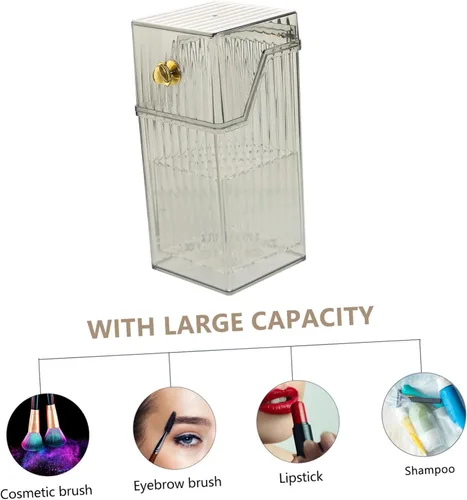 Miniatura 6 de Angoily Organizador de brochas de maquillaje, almacenamiento transparente para pinceles, bolígrafos y cosméticos, diseño estable, artesanía fina
