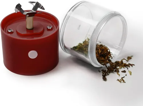 Miniatura 6 de Molinillo eléctrico de aluminio para hierbas y tabaco, trituradora de galletas, molinillos de humo de especias, 1 PC (rojo)