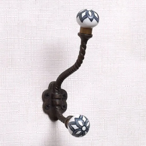 Miniatura 21 de Indian Shelf Ganchos de pared para colgar abrigos, ganchos de pared bohemios negros Perchero de pared Ganchos para colgar toallas Ganchos