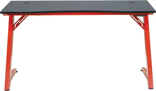 Miniatura 8 de OSP Home Furnishings Beta Battlestation - Escritorio para juegos con luces LED RGB Bluetooth, color rojo mate