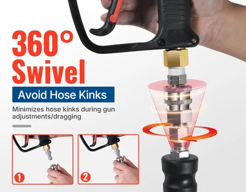 Miniatura 4 de YAMATIC Manguera de lavadora a presión de 3/8" de 50 pies con conector rápido de acero inoxidable, manguera de repuesto de lavadora eléctrica
